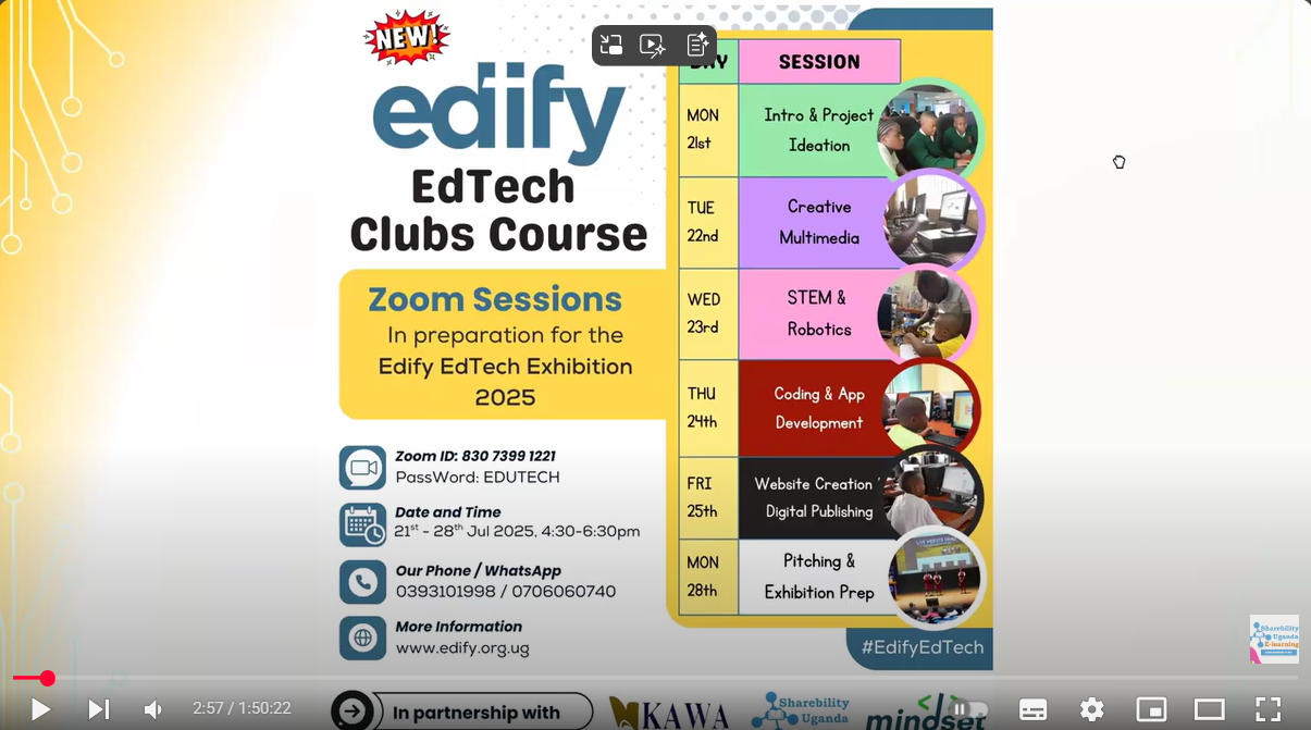 Edify EdTech Clubs Course – Session 6: Preparing and Delivering an Outstanding Pitch